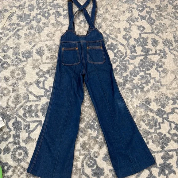 1970s Vintage Hang Ten Classic Blue Denim Overalls - Picture 6 of 10